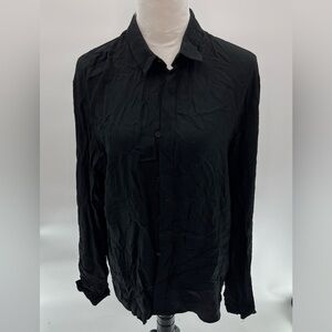 Sandro Black Long Sleeve Blouse Size XL